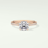 2.0 CT Cushion Cut Pave Style Lab-Grown Diamond Engagement Ring 7