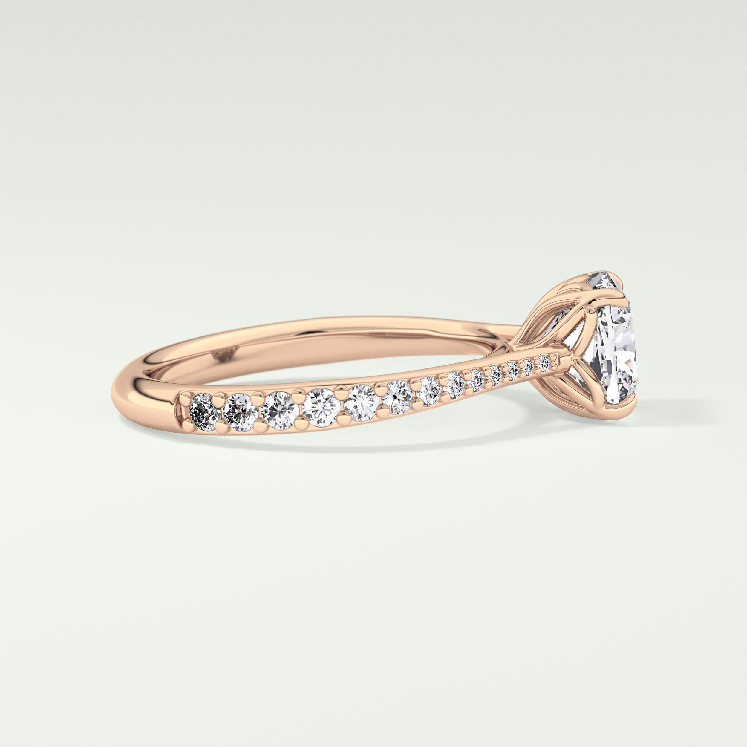 2.0 CT Cushion Cut Pave Style Lab-Grown Diamond Engagement Ring 9