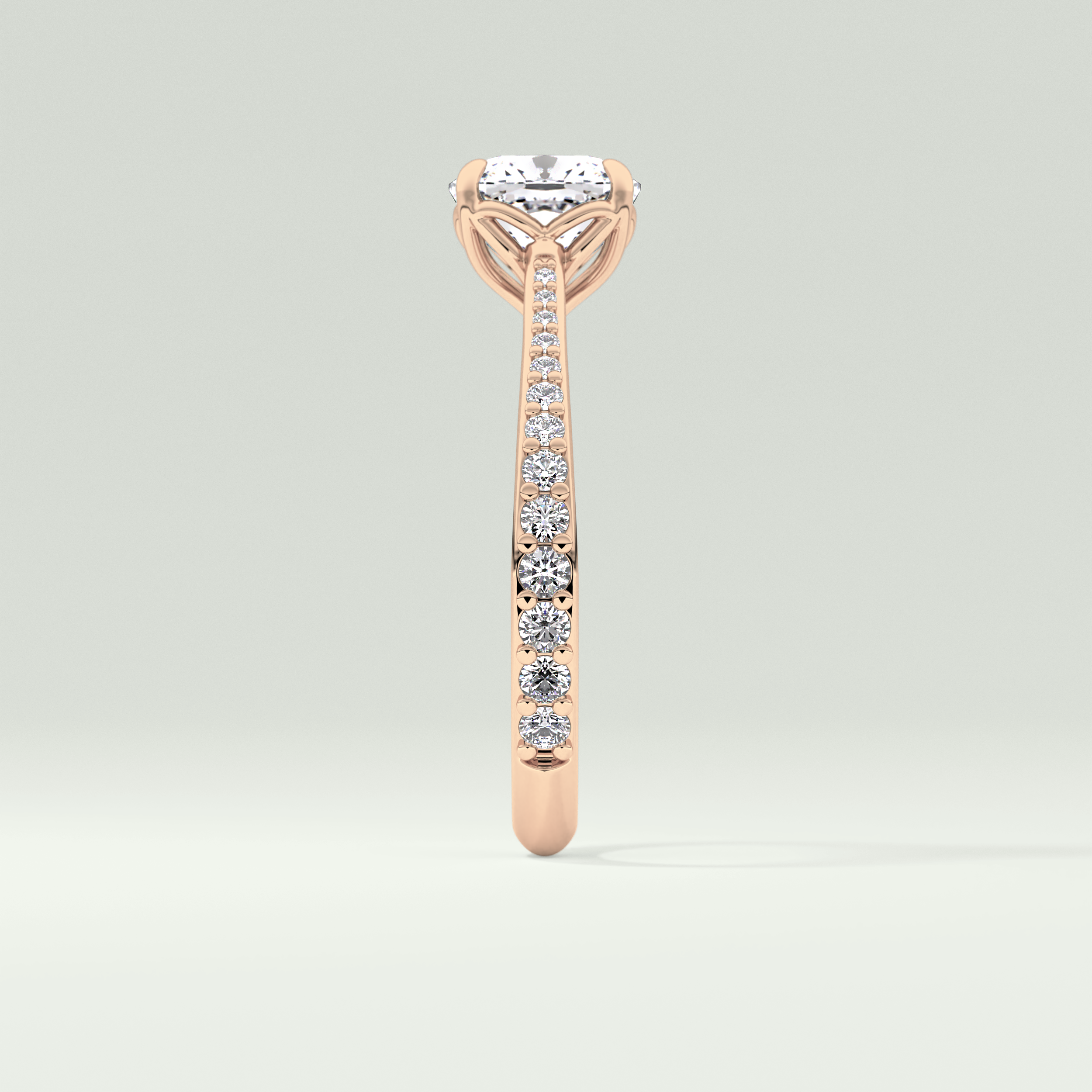 2.0 CT Cushion Cut Pave Style Lab-Grown Diamond Engagement Ring 10