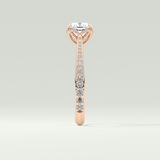 2.0 CT Cushion Cut Pave Style Moissanite Engagement Ring