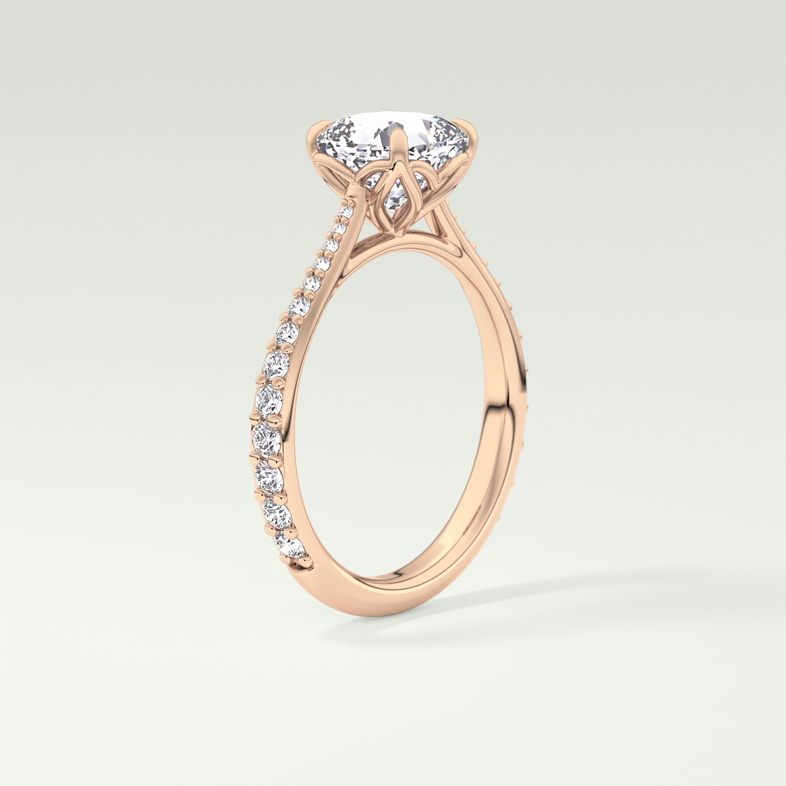2.0 CT Cushion Cut Pave Style Lab-Grown Diamond Engagement Ring 11