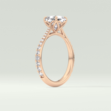 2.0 CT Cushion Cut Pave Style Lab-Grown Diamond Engagement Ring 12
