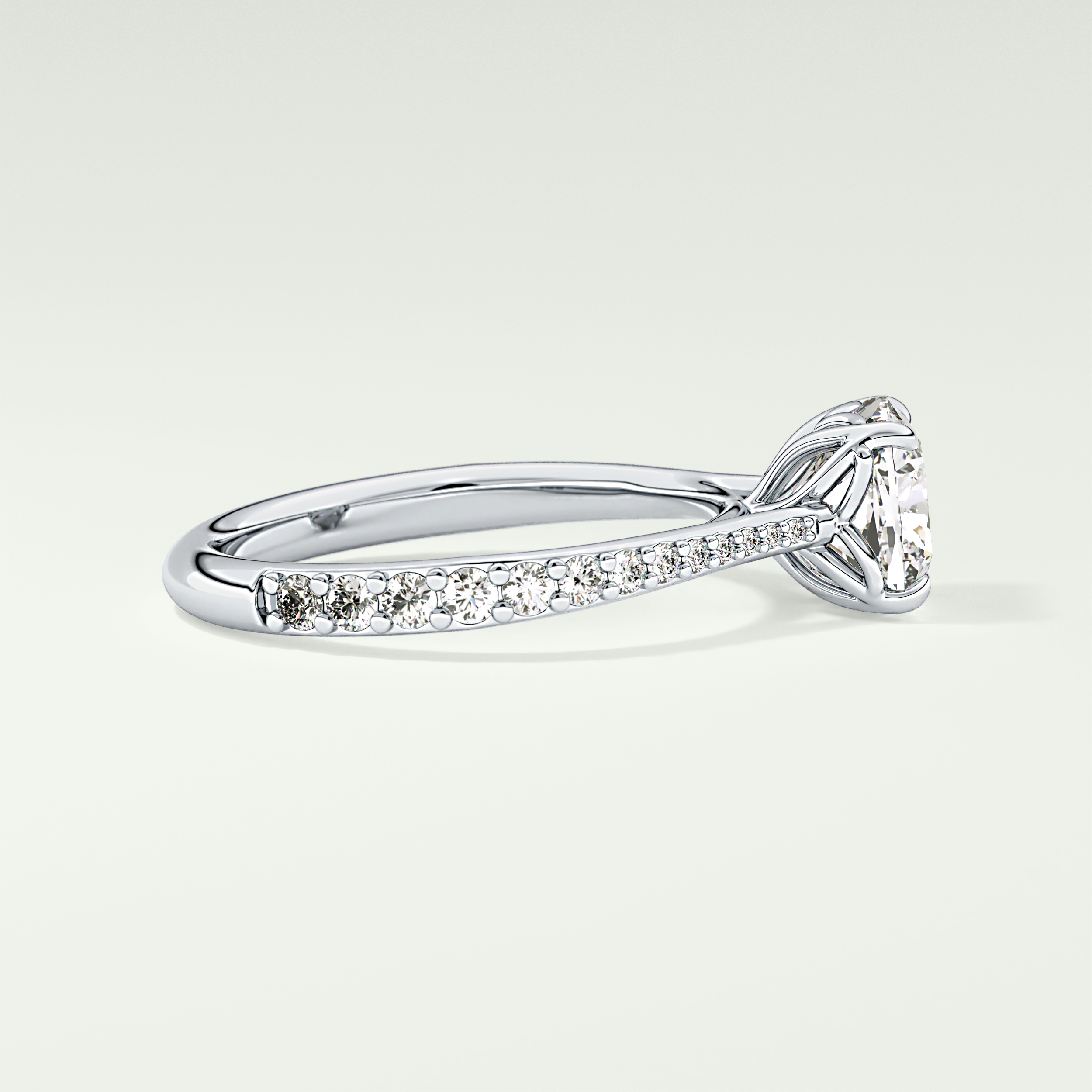 2.0 CT Cushion Cut Pave Style Lab-Grown Diamond Engagement Ring 15