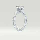 2.0 CT Cushion Cut Pave Style Lab-Grown Diamond Engagement Ring 18