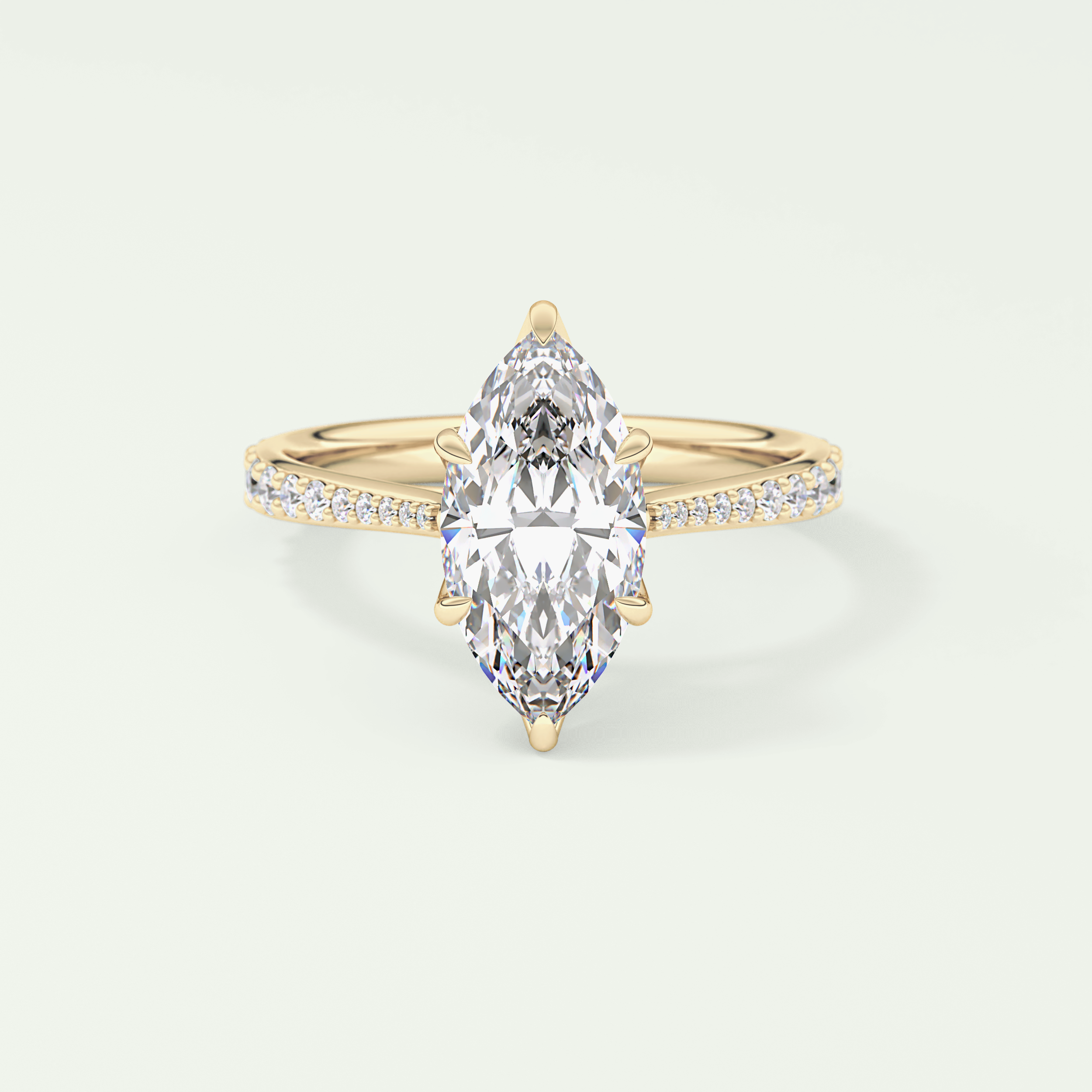 1.5 CT Marquise Cut Pave Style Moissanite Engagement Ring