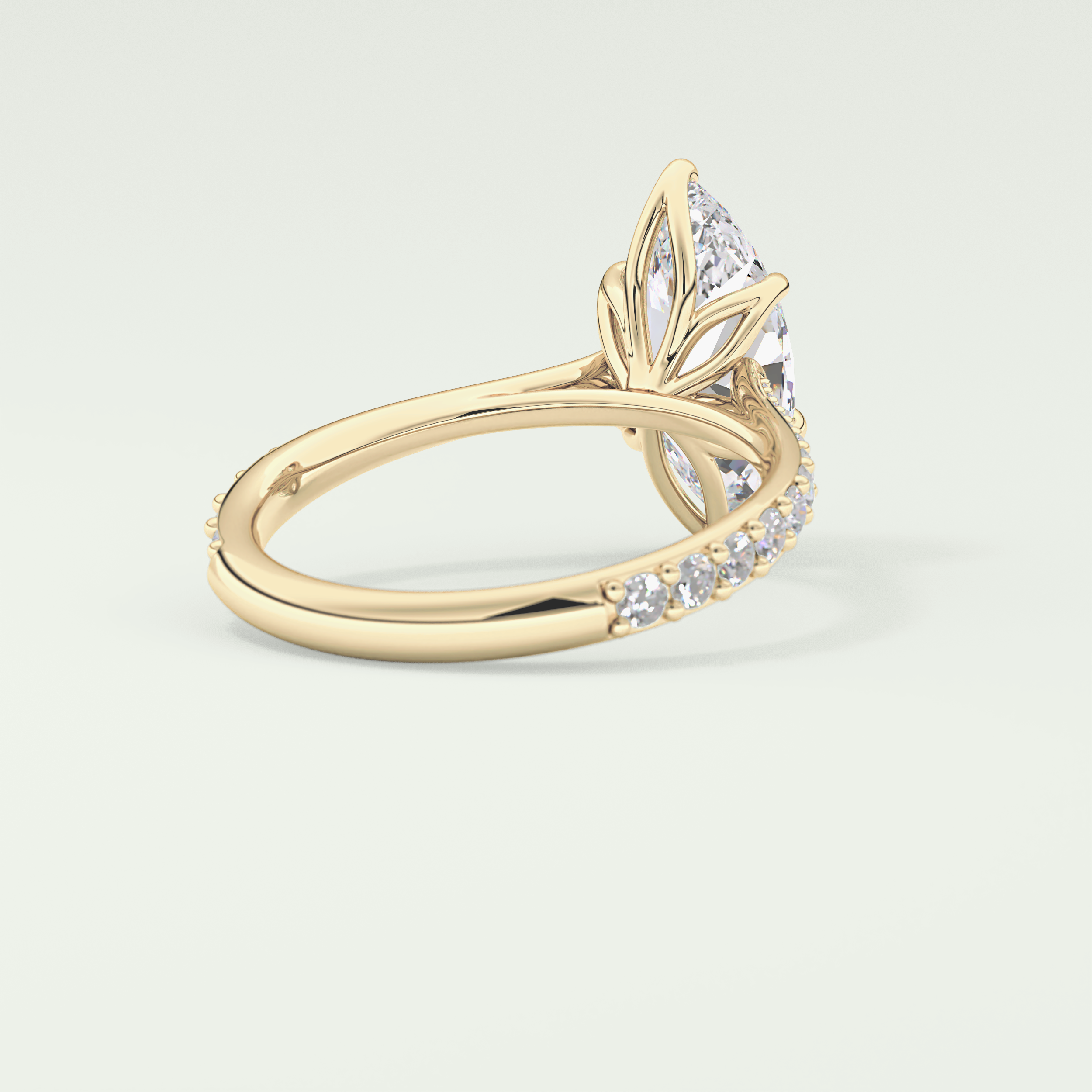 1.5 CT Marquise Cut Pave Style Moissanite Engagement Ring