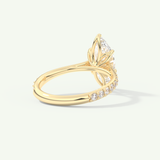 1.5 CT Marquise Cut Pave Style Lab-Grown Diamond Engagement Ring