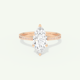 1.5 CT Marquise Cut Pave Style Lab-Grown Diamond Engagement Ring