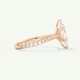 1.5 CT Marquise Cut Pave Style Lab-Grown Diamond Engagement Ring