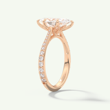 1.5 CT Marquise Cut Pave Style Lab-Grown Diamond Engagement Ring