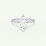 1.5 CT Marquise Cut Pave Style Lab-Grown Diamond Engagement Ring