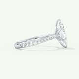 1.5 CT Marquise Cut Pave Style Lab-Grown Diamond Engagement Ring