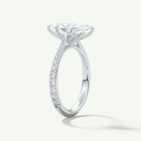 1.5 CT Marquise Cut Pave Style Lab-Grown Diamond Engagement Ring