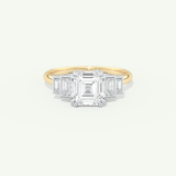 1.0 CT Asscher Cut Cluster Lab-Grown Diamond Engagement Ring