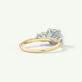 1.0 CT Asscher Cut Cluster Lab-Grown Diamond Engagement Ring