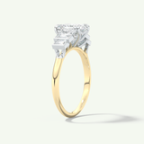1.0 CT Asscher Cut Cluster Lab-Grown Diamond Engagement Ring