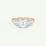 1.0 CT Asscher Cut Cluster Lab-Grown Diamond Engagement Ring