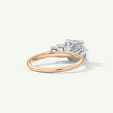 1.0 CT Asscher Cut Cluster Lab-Grown Diamond Engagement Ring