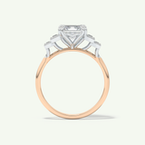 1.0 CT Asscher Cut Cluster Lab-Grown Diamond Engagement Ring