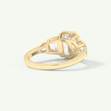 2.0 CT Emerald Cut Cluster Bezel Lab-Grown Diamond Engagement Ring