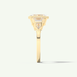 2.0 CT Emerald Cut Cluster Bezel Lab-Grown Diamond Engagement Ring