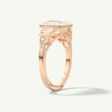 2.0 CT Emerald Cut Cluster Bezel Lab-Grown Diamond Engagement Ring