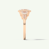 2.0 CT Emerald Cut Cluster Bezel Lab-Grown Diamond Engagement Ring
