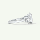 2.0 CT Emerald Cut Cluster Bezel Lab-Grown Diamond Engagement Ring