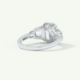 2.0 CT Emerald Cut Cluster Bezel Lab-Grown Diamond Engagement Ring