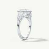 2.0 CT Emerald Cut Cluster Bezel Lab-Grown Diamond Engagement Ring