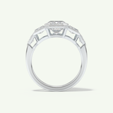 2.0 CT Emerald Cut Cluster Bezel Lab-Grown Diamond Engagement Ring