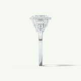 2.0 CT Emerald Cut Cluster Bezel Lab-Grown Diamond Engagement Ring