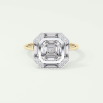 1.5 CT Asscher Cut Cathedral Style Moissanite Engagement Ring