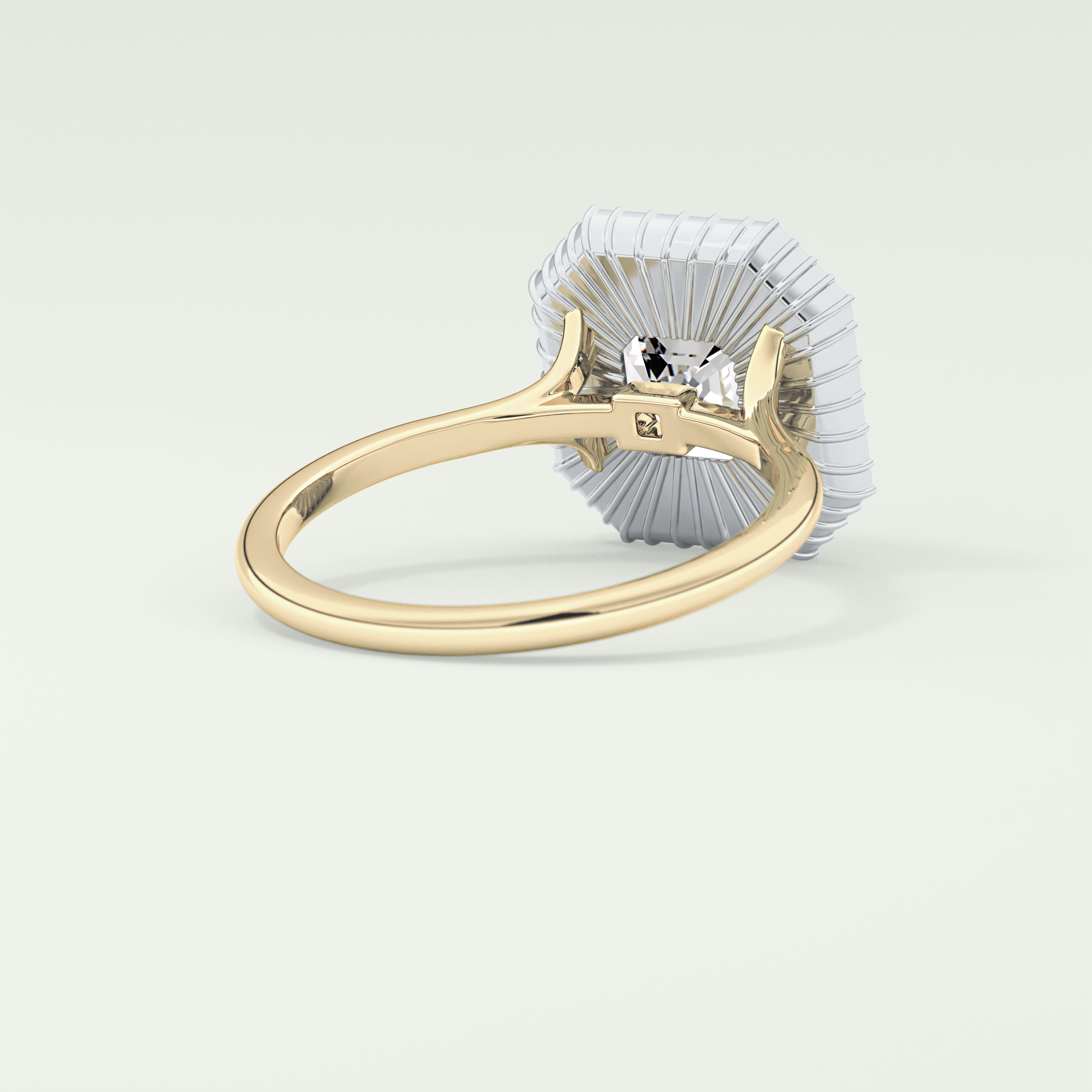 1.5 CT Asscher Cut Cathedral Style Moissanite Engagement Ring