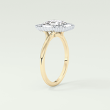 1.5 CT Asscher Cut Cathedral Style Moissanite Engagement Ring