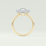 1.5 CT Asscher Cut Cathedral Style Moissanite Engagement Ring