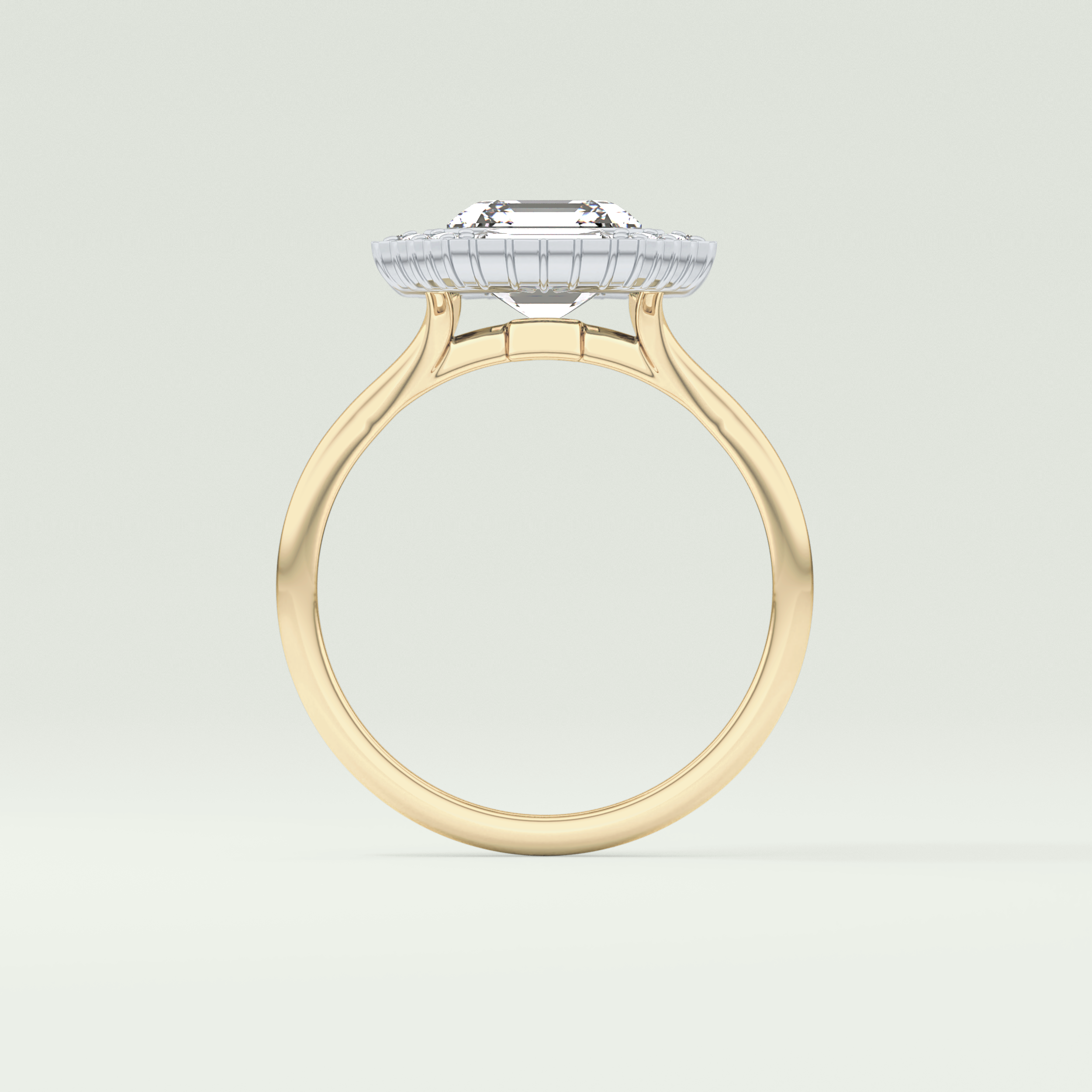 1.5 CT Asscher Cut Cathedral Style Moissanite Engagement Ring
