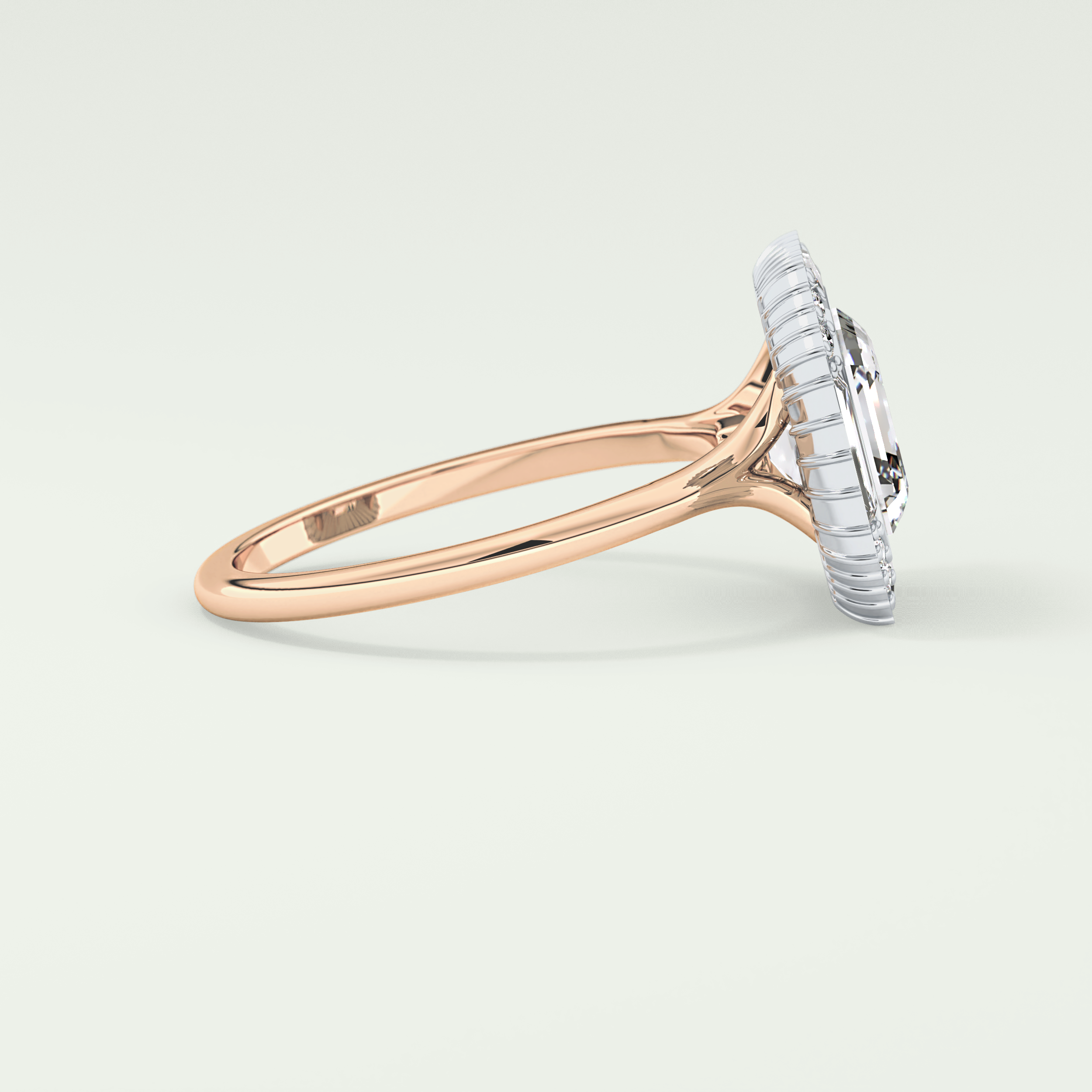 1.5 CT Asscher Cut Cathedral Style Moissanite Engagement Ring