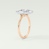 1.5 CT Asscher Cut Cathedral Style Moissanite Engagement Ring