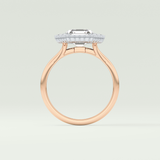 1.5 CT Asscher Cut Cathedral Style Moissanite Engagement Ring