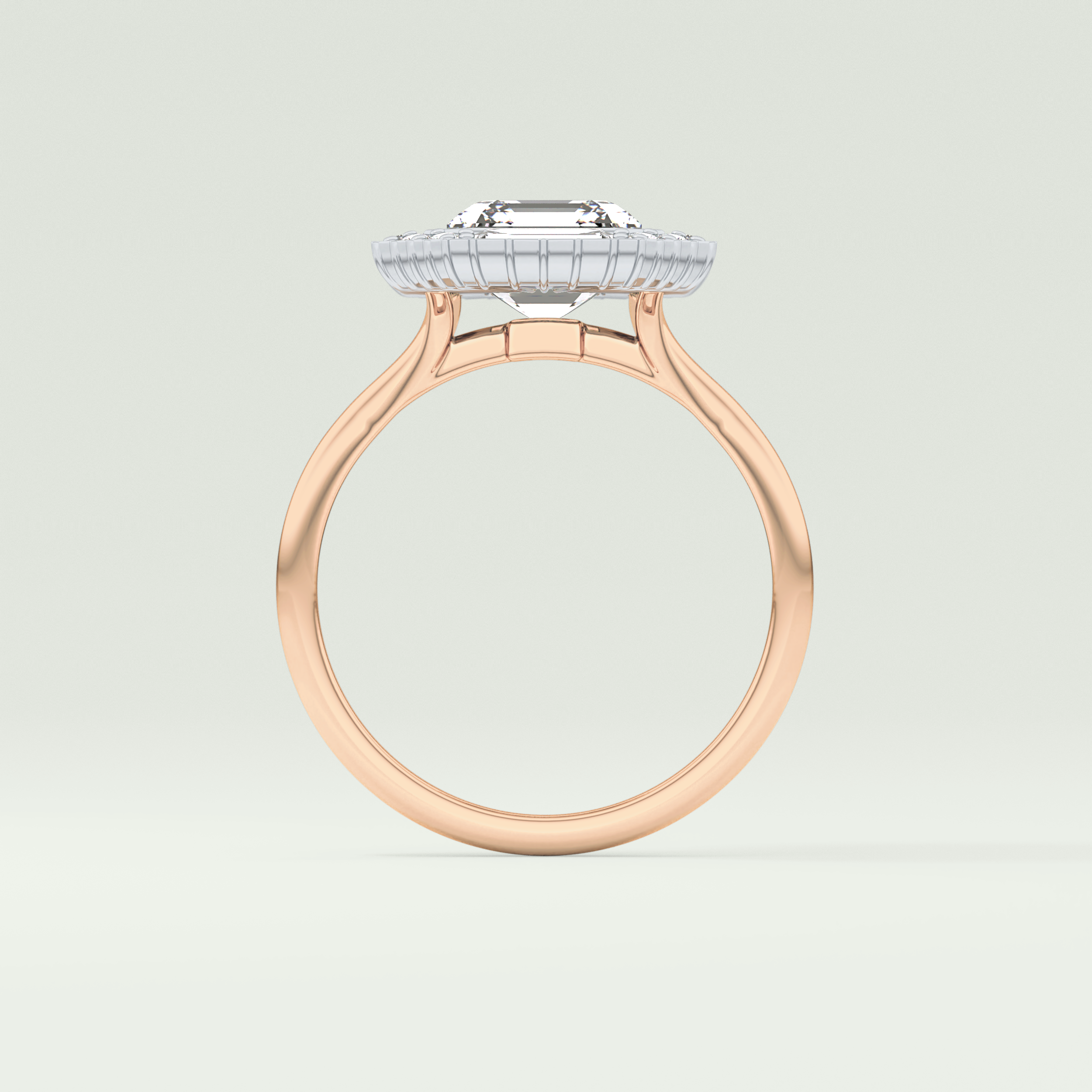 1.5 CT Asscher Cut Cathedral Style Moissanite Engagement Ring