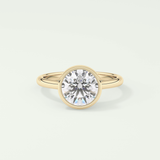 1.5 CT Round Cut Solitaire Bezel Style Lab-Grown Diamond Engagement Ring 1