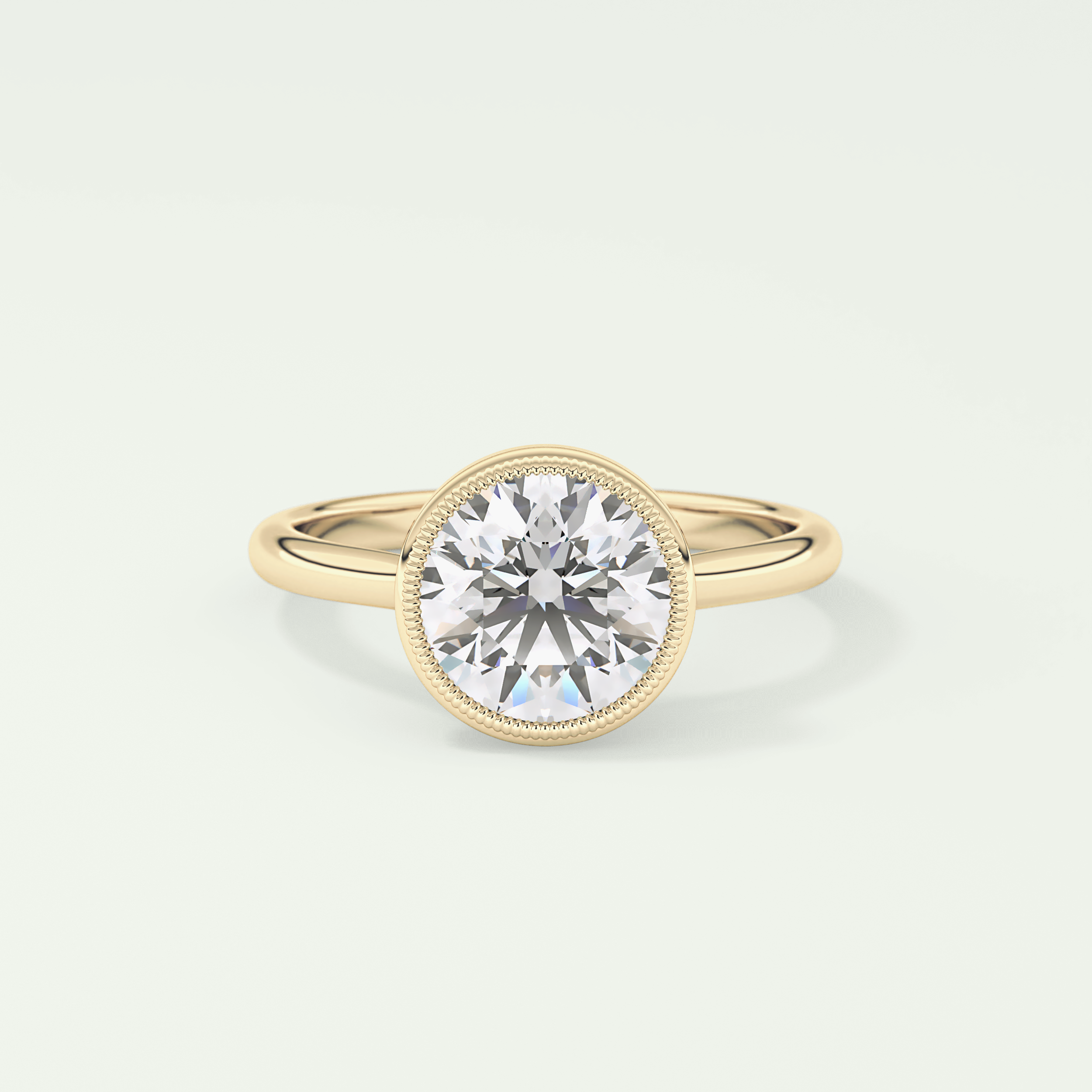 1.5 CT Round Cut Solitaire Bezel Style Lab-Grown Diamond Engagement Ring 1