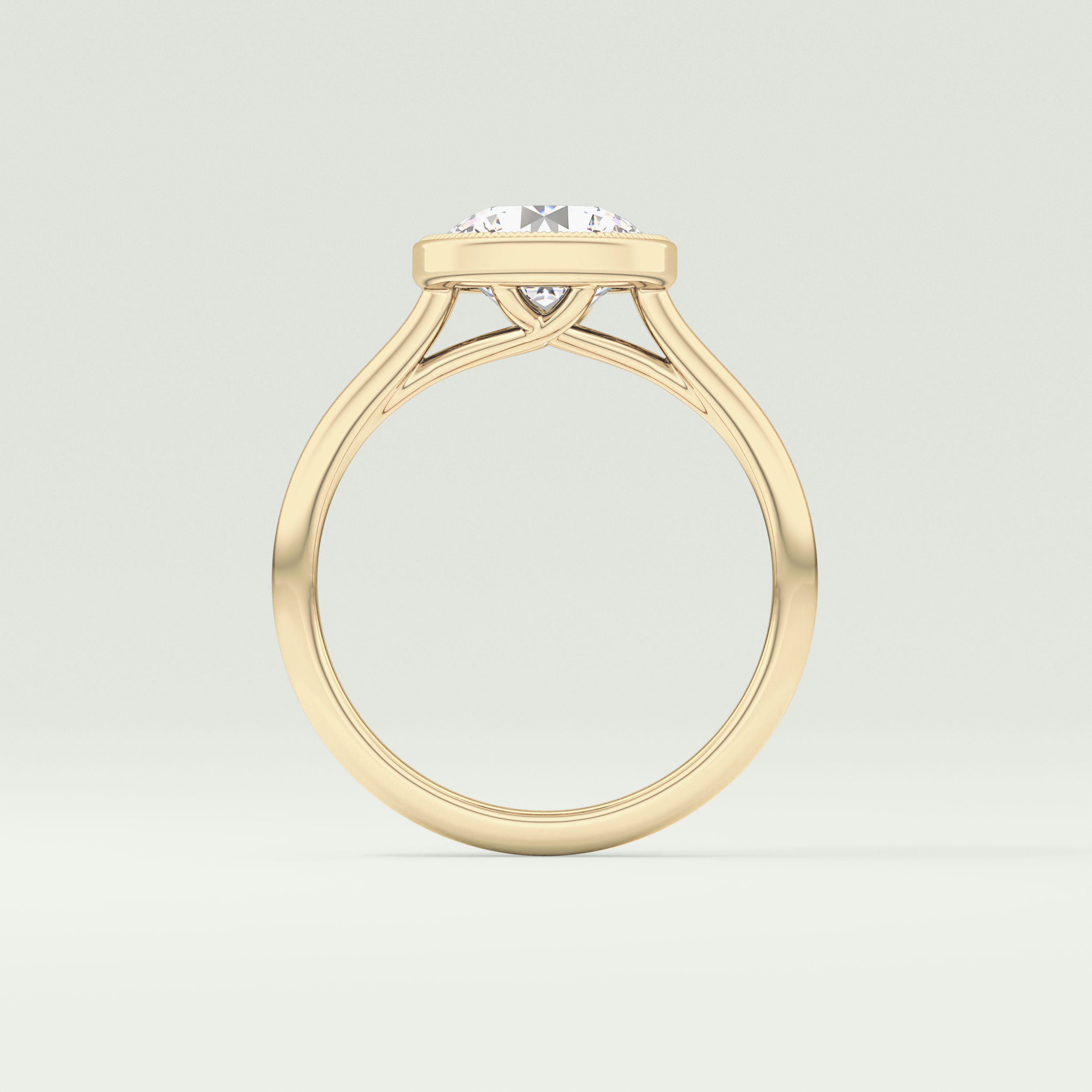 1.5 CT Round Cut Solitaire Bezel Style Lab-Grown Diamond Engagement Ring 2