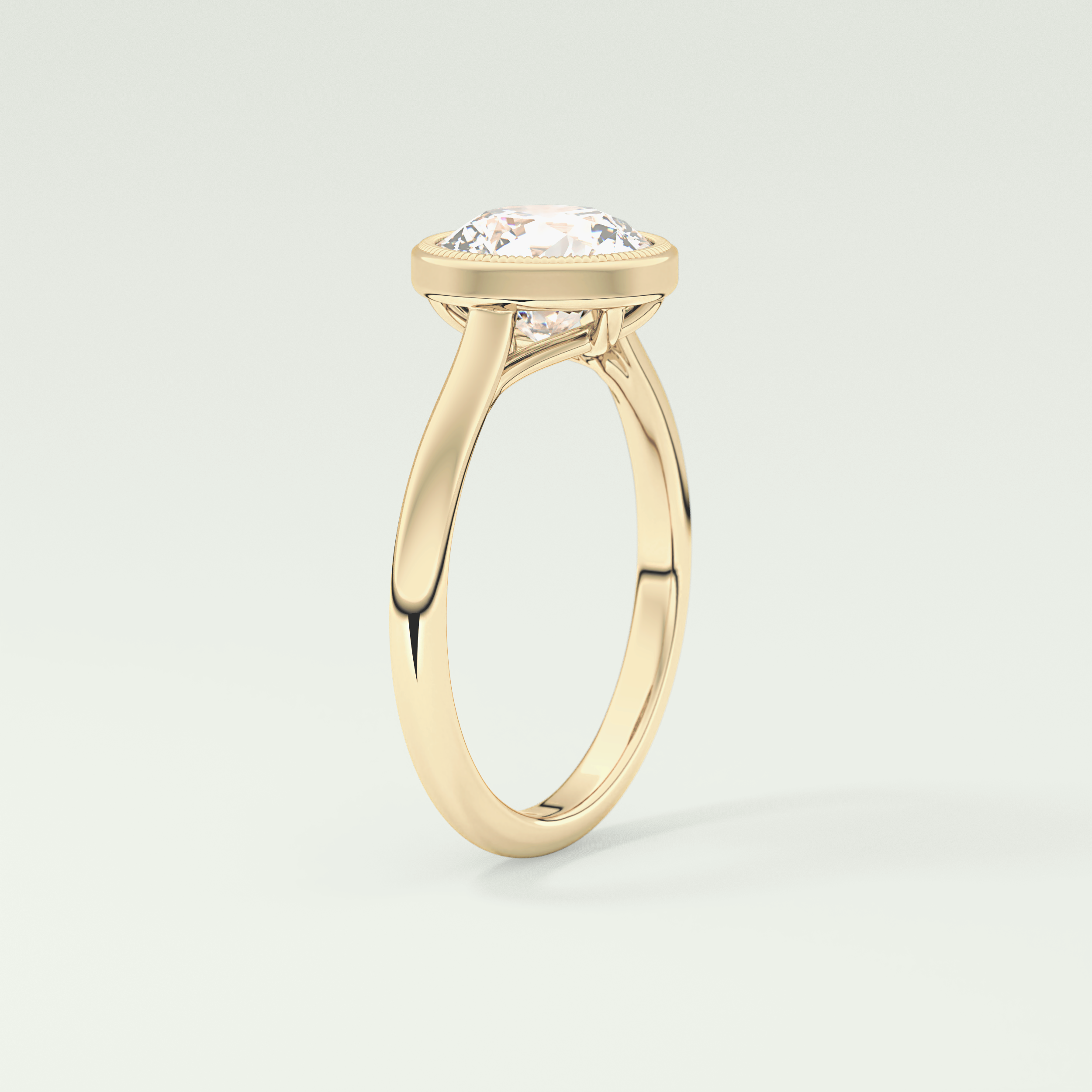 1.5 CT Round Cut Solitaire Bezel Style Lab-Grown Diamond Engagement Ring 6