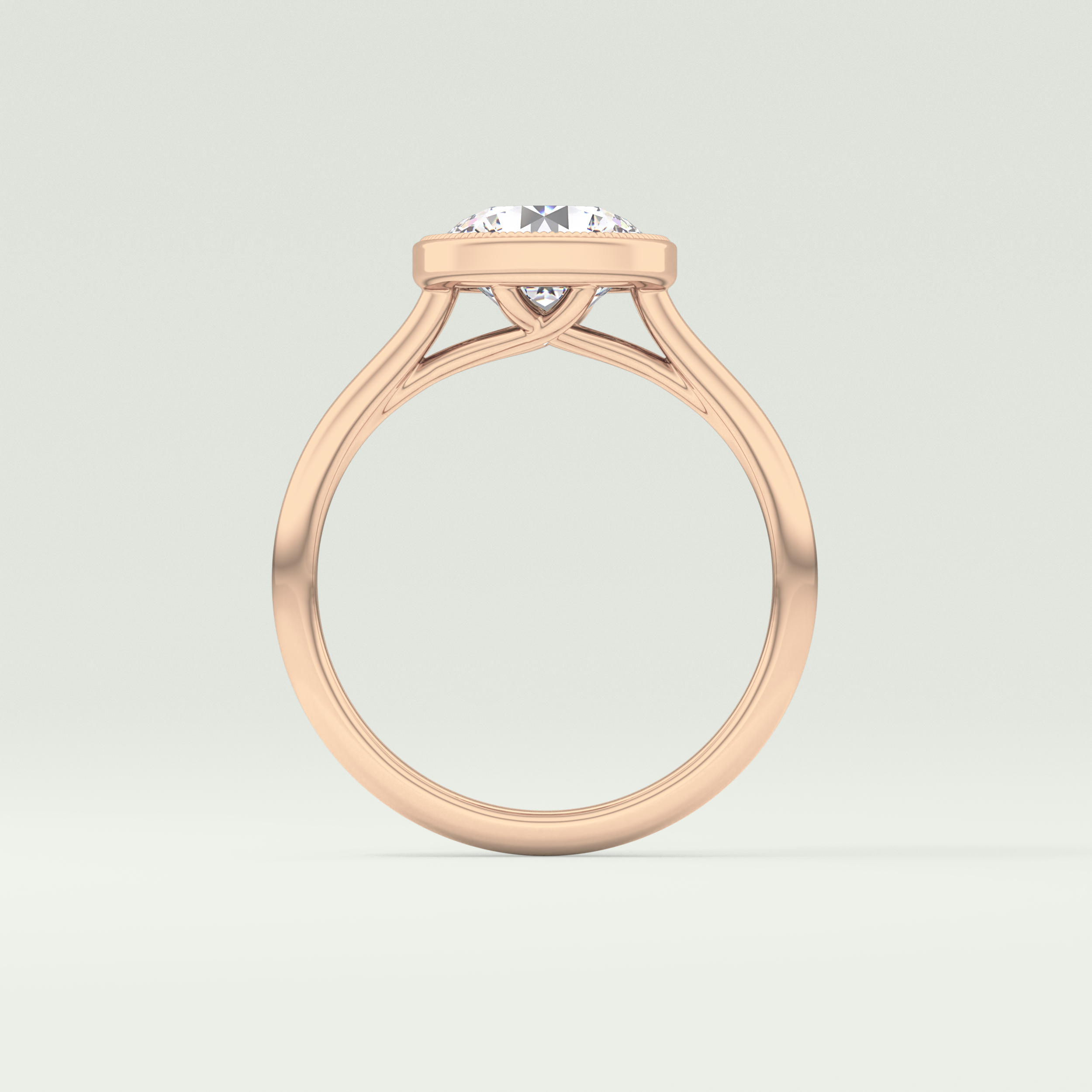 1.5 CT Round Cut Solitaire Bezel Style Lab-Grown Diamond Engagement Ring 8