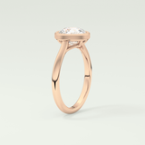 1.5 CT Round Cut Solitaire Bezel Style Lab-Grown Diamond Engagement Ring 12