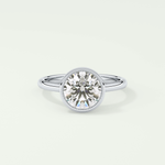 1.5 CT Round Cut Solitaire Bezel Style Lab-Grown Diamond Engagement Ring 13