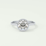 1.5 CT Round Cut Solitaire Bezel Style Lab-Grown Diamond Engagement Ring 13
