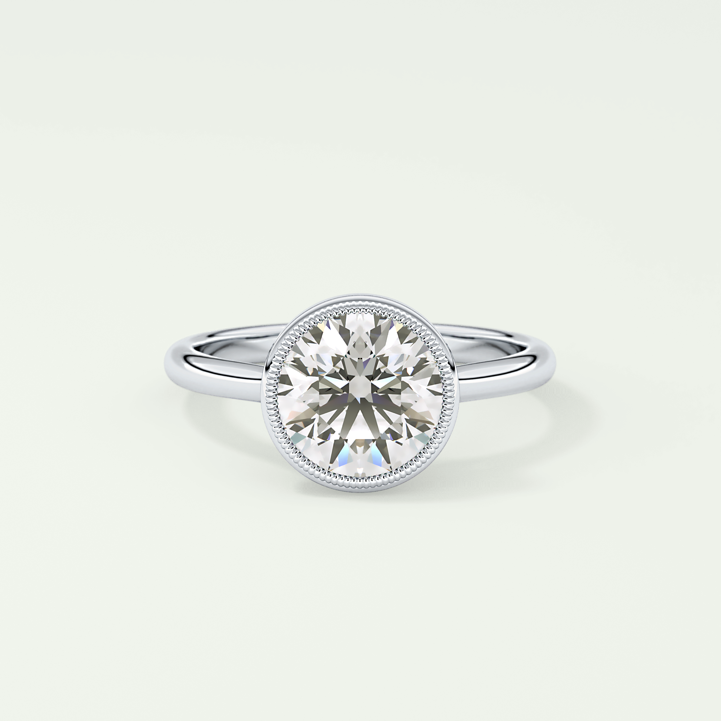 1.5 CT Round Cut Solitaire Bezel Style Lab-Grown Diamond Engagement Ring 13